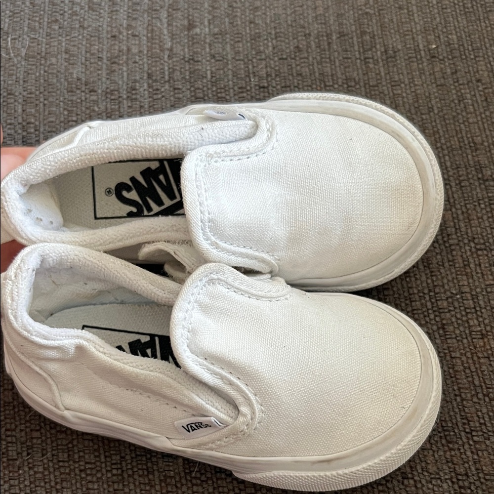 Vans Kids Classic White Slip-On Sneakers